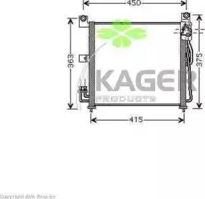 Kager 946188 - Конденсатор, кондиціонер autocars.com.ua