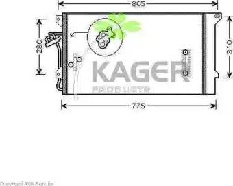 Kager 946326 - Конденсатор кондиционера avtokuzovplus.com.ua