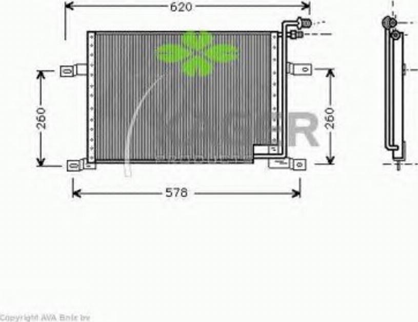 Kager 946398 - Конденсатор, кондиціонер autocars.com.ua
