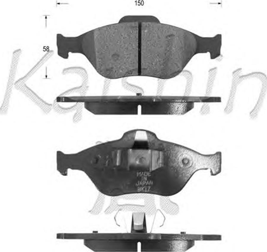 Kaishin D3120 - Гальмівні колодки, дискові гальма autocars.com.ua