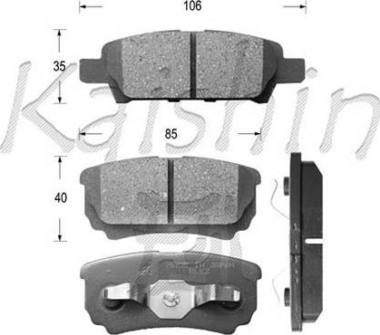 Kaishin D6124 - Тормозные колодки, дисковые, комплект autodnr.net