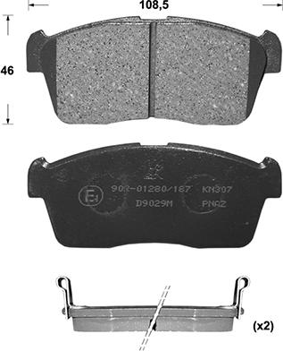 MEC-Diesel 570520 - Тормозные колодки, дисковые, комплект avtokuzovplus.com.ua