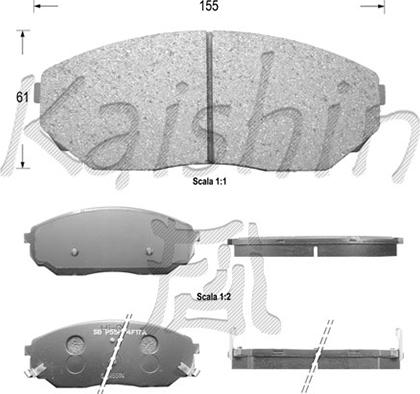 Kaishin FK11130 - Гальмівні колодки, дискові гальма autocars.com.ua