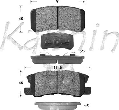 Kaishin FK6106 - Тормозные колодки, дисковые, комплект autodnr.net