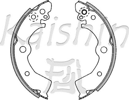 Kaishin K1185 - Комплект тормозных колодок, барабанные autodnr.net