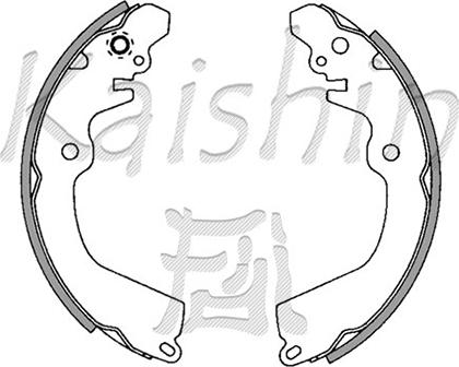 Kaishin K6701 - Комплект тормозных колодок, барабанные autodnr.net