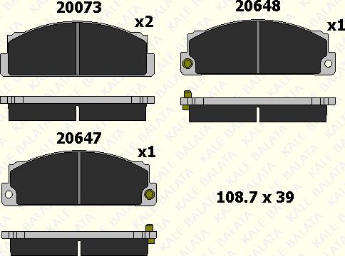 KALE 20073 173 05 - Гальмівні колодки, дискові гальма autocars.com.ua