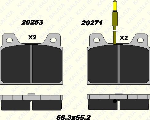 KALE 20253 164 05 - Гальмівні колодки, дискові гальма autocars.com.ua