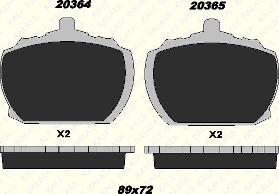 KALE 20364 150 25 - Гальмівні колодки, дискові гальма autocars.com.ua