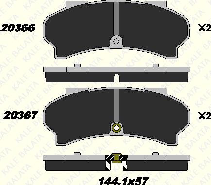 KALE 20366 150 05 - Гальмівні колодки, дискові гальма autocars.com.ua