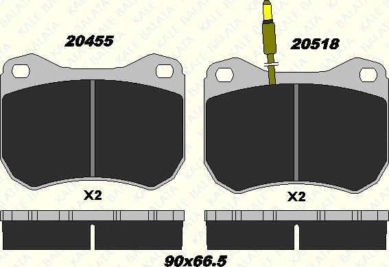 KALE 20455 190 05 - Гальмівні колодки, дискові гальма autocars.com.ua