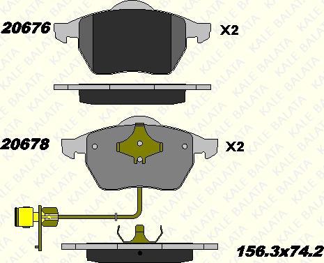 KALE 20676 196 05 - Гальмівні колодки, дискові гальма autocars.com.ua