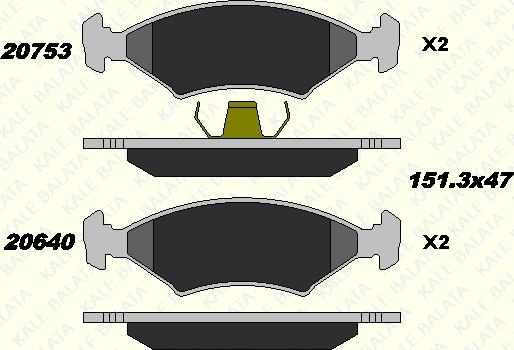 KALE 20753 180 05 - Гальмівні колодки, дискові гальма autocars.com.ua