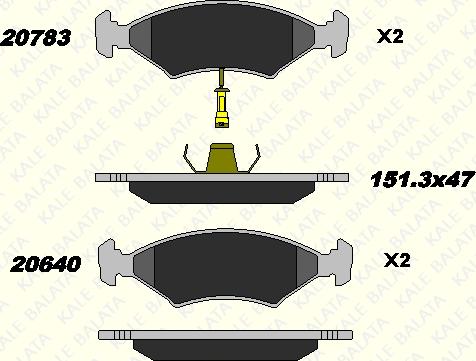 KALE 20783 180 05 - Гальмівні колодки, дискові гальма autocars.com.ua