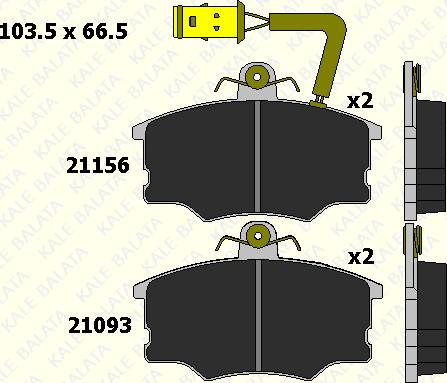 KALE 21156 174 25 - Гальмівні колодки, дискові гальма autocars.com.ua