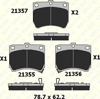 KALE 21355 145 05 - Гальмівні колодки, дискові гальма autocars.com.ua