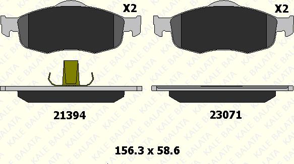 KALE 21394 185 05 - Гальмівні колодки, дискові гальма autocars.com.ua