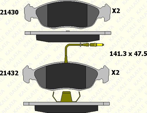 KALE 21430 173 05 - Гальмівні колодки, дискові гальма autocars.com.ua