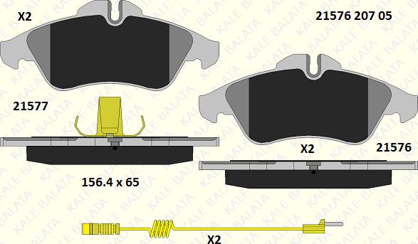 KALE 21576 207 05 - Гальмівні колодки, дискові гальма autocars.com.ua