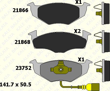 KALE 21868 172 05 - Гальмівні колодки, дискові гальма autocars.com.ua