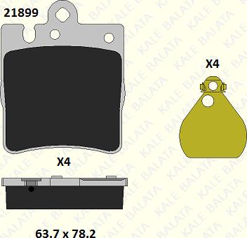 KALE 21899 157 04 - Гальмівні колодки, дискові гальма autocars.com.ua