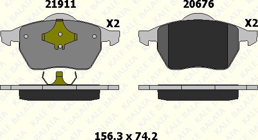 KALE 21911 206 05 - Гальмівні колодки, дискові гальма autocars.com.ua