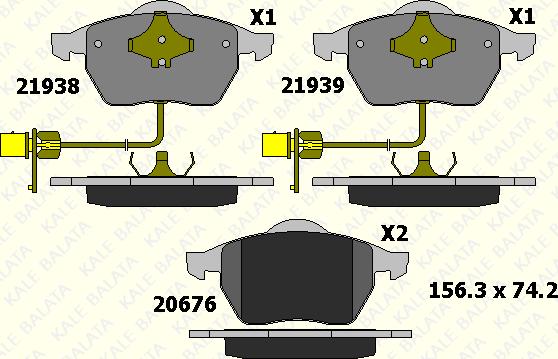 KALE 21938 204 05 - Тормозные колодки, дисковые, комплект autodnr.net