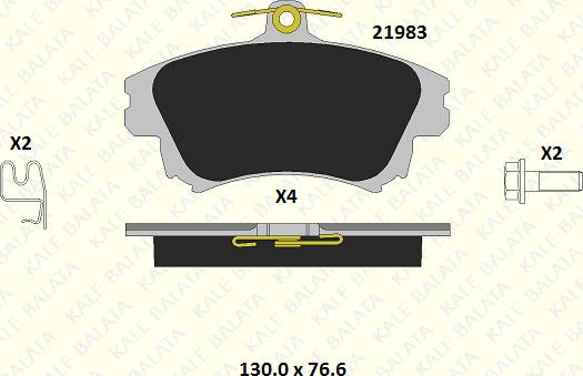 KALE 21983 173 14 - Гальмівні колодки, дискові гальма autocars.com.ua