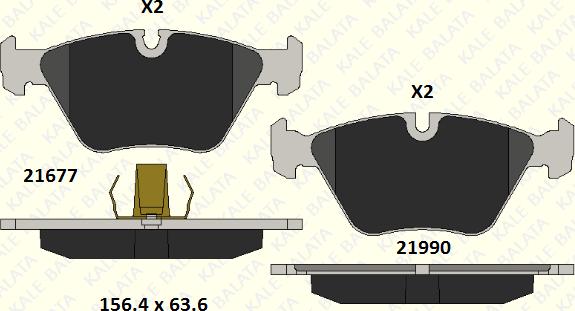 KALE 21990 203 05 - Гальмівні колодки, дискові гальма autocars.com.ua