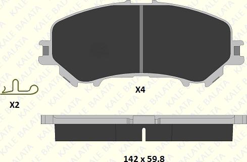 KALE 22065 167 14 - Гальмівні колодки, дискові гальма autocars.com.ua