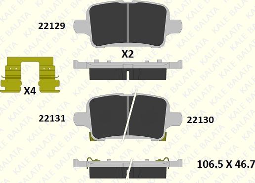 KALE 22129 171 15 - Гальмівні колодки, дискові гальма autocars.com.ua
