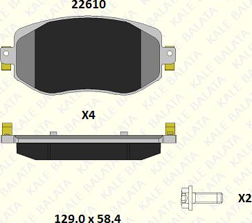 KALE 22610 183 14 - Гальмівні колодки, дискові гальма autocars.com.ua