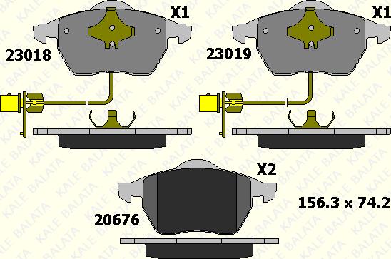 KALE 23018 204 05 - Гальмівні колодки, дискові гальма autocars.com.ua