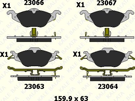 KALE 23063 173 05 - Гальмівні колодки, дискові гальма autocars.com.ua