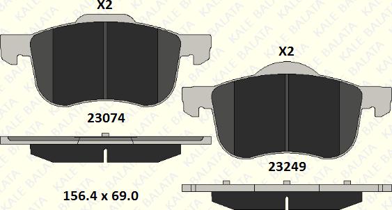 KALE 23074 189 05 - Гальмівні колодки, дискові гальма autocars.com.ua