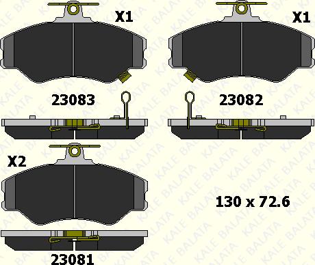 KALE 23081 190 05 - Гальмівні колодки, дискові гальма autocars.com.ua