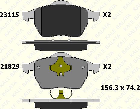 KALE 23115 196 05 - Тормозные колодки, дисковые, комплект autodnr.net