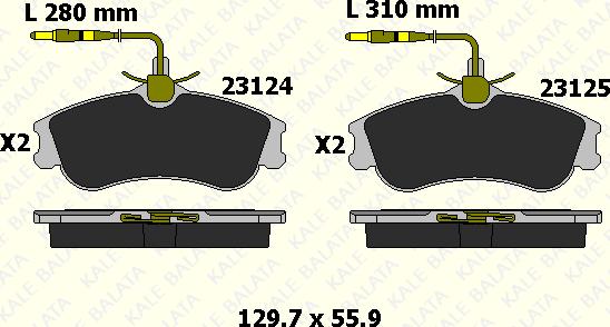 KALE 23124 193 25 - Гальмівні колодки, дискові гальма autocars.com.ua