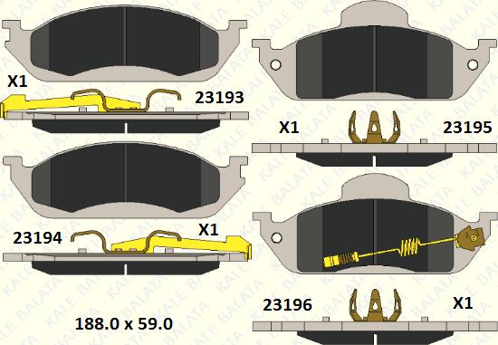 KALE 23193 163 15 - Гальмівні колодки, дискові гальма autocars.com.ua