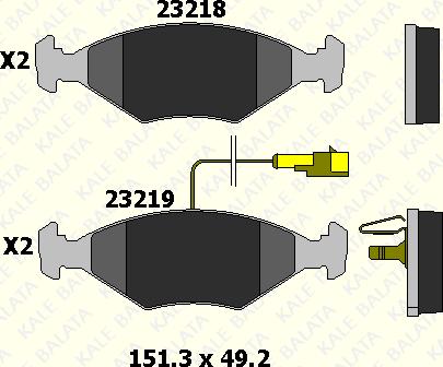 KALE 23218 180 15 - Тормозные колодки, дисковые, комплект autodnr.net