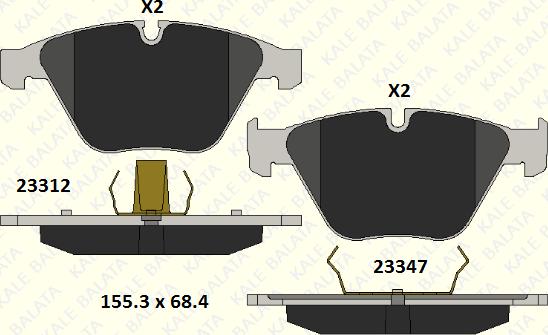 KALE 23347 203 05 - Гальмівні колодки, дискові гальма autocars.com.ua