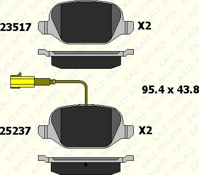 KALE 23517 172 05 - Гальмівні колодки, дискові гальма autocars.com.ua