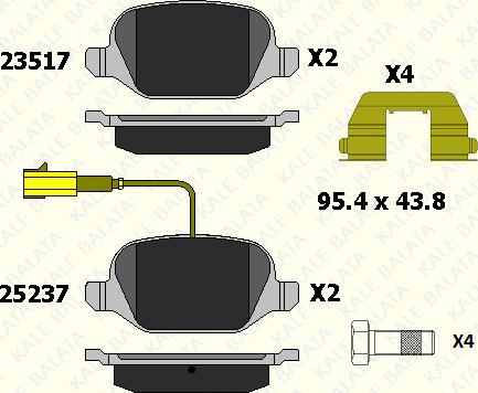 KALE 23517 172 15 - Гальмівні колодки, дискові гальма autocars.com.ua