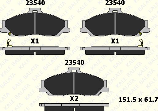 KALE 23540 173 14 - Гальмівні колодки, дискові гальма autocars.com.ua