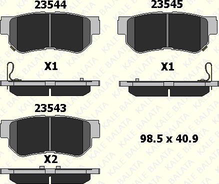 KALE 23543 150 04 - Гальмівні колодки, дискові гальма autocars.com.ua