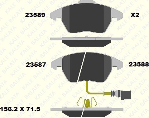 KALE 23587 203 05 - Гальмівні колодки, дискові гальма autocars.com.ua