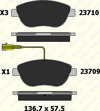 KALE 23710 192 05 - Гальмівні колодки, дискові гальма autocars.com.ua