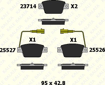 KALE 23714 172 05 - Гальмівні колодки, дискові гальма autocars.com.ua