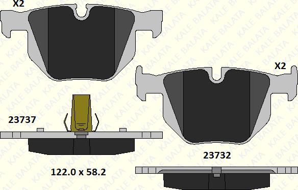 KALE 23732 173 05 - Гальмівні колодки, дискові гальма autocars.com.ua