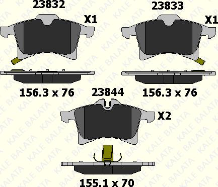 KALE 23832 200 05 - Тормозные колодки, дисковые, комплект autodnr.net